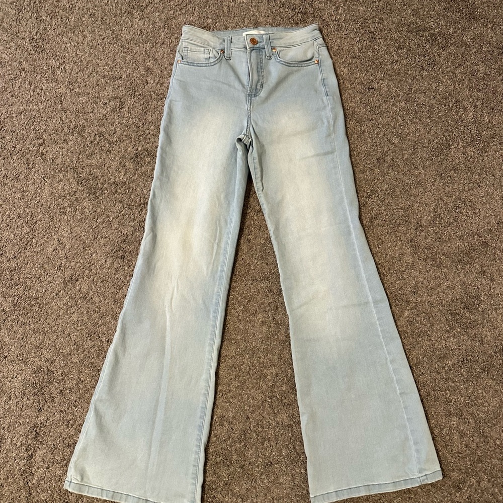 LC Lauren Conrad Blue Flare Wide Leg Jeans